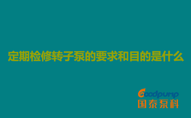 定期检修转子泵的要求和目的是什么